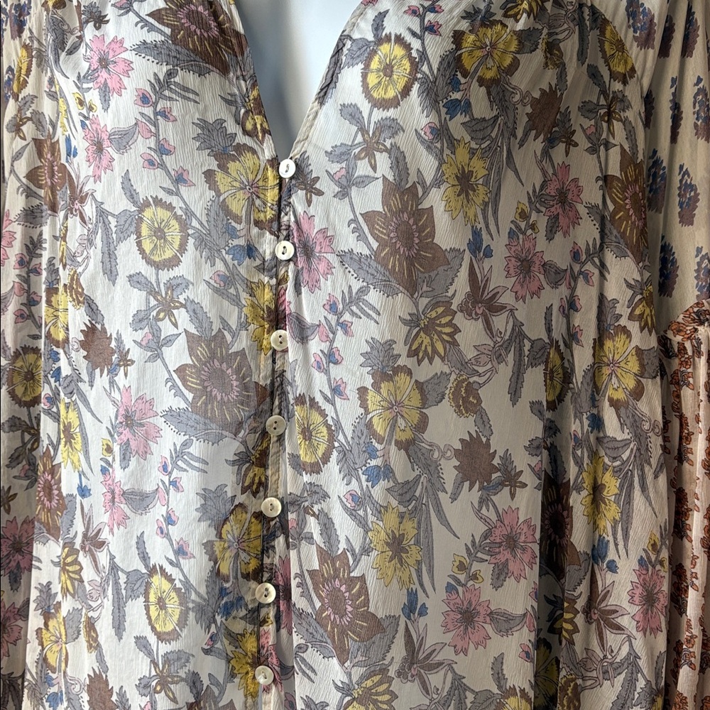 Free People Floral Sheer Top - Multicolor - Picture 2 of 6